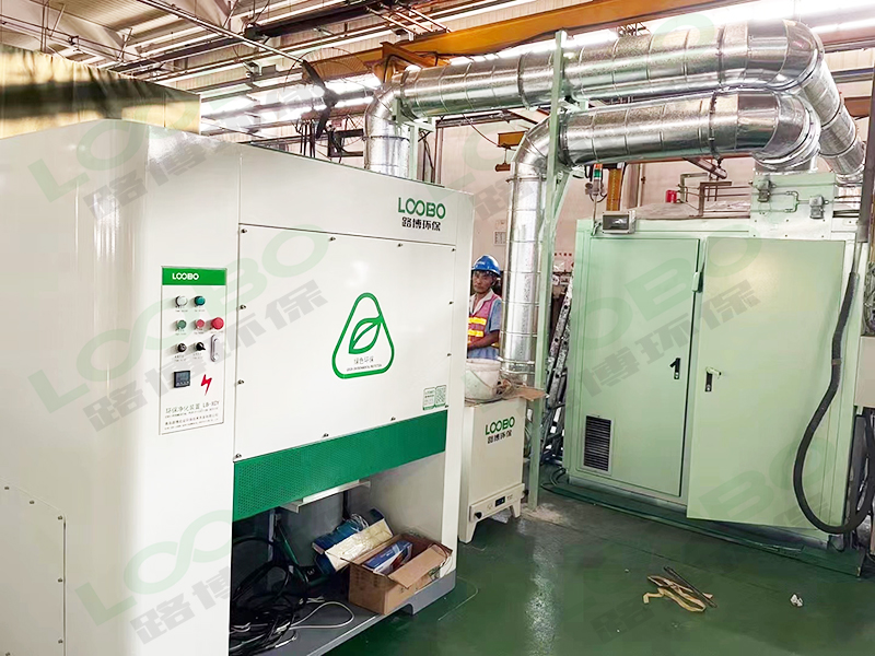 某機械制造廠自動焊房除塵設(shè)備，選用濾筒除塵一體機，全面凈化